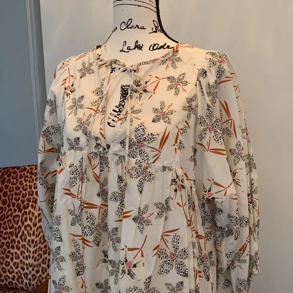 Anthropologie Cream Print Dress - Picture 4 of 4